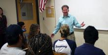 Bart Lang addresses a class at UA